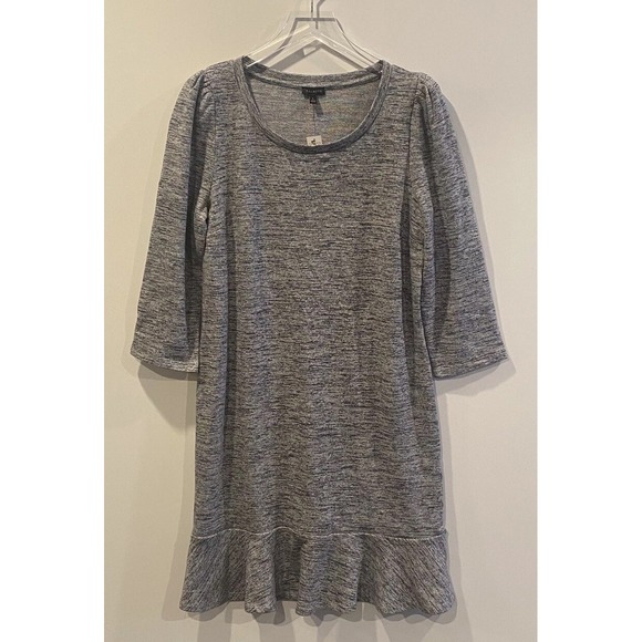 Talbots Dresses & Skirts - Talbots Womens Large Grey Marled Knit Flounce Hem Sheath Dress NWT